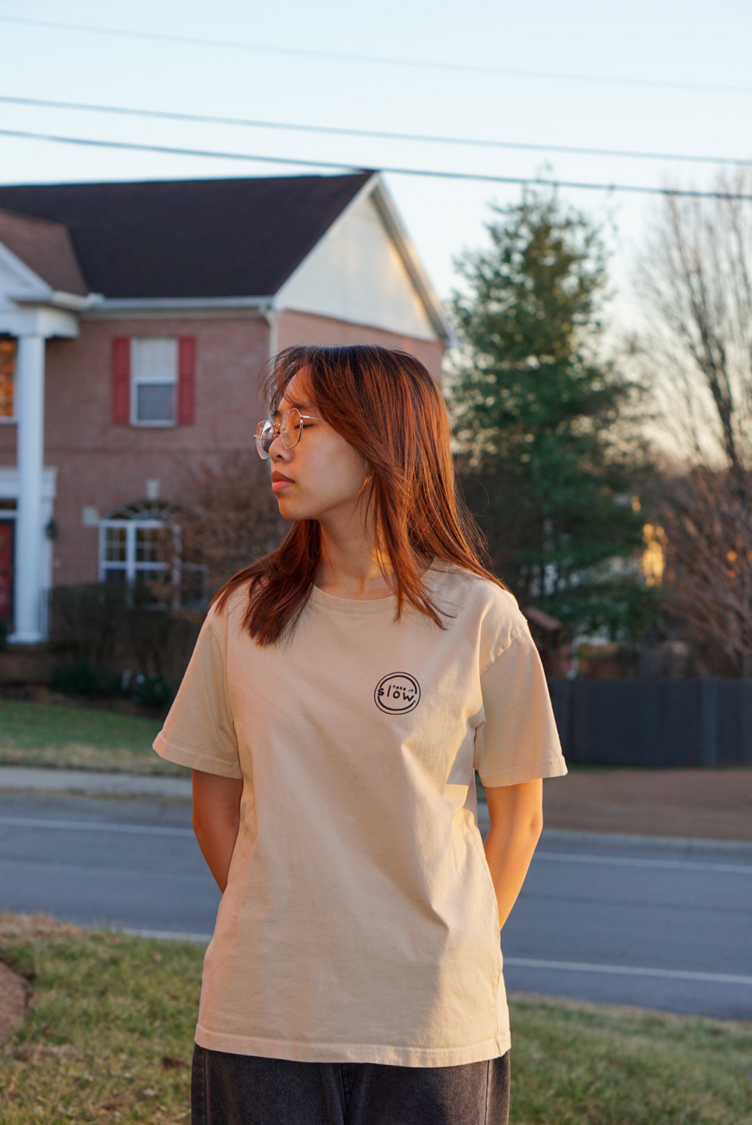 take it slow - subtle turtle doodle tee