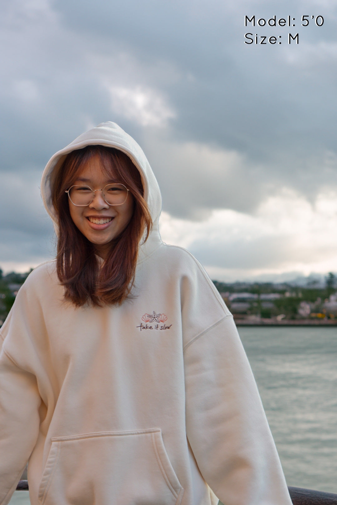 take it slow - embroidered turtle hoodie