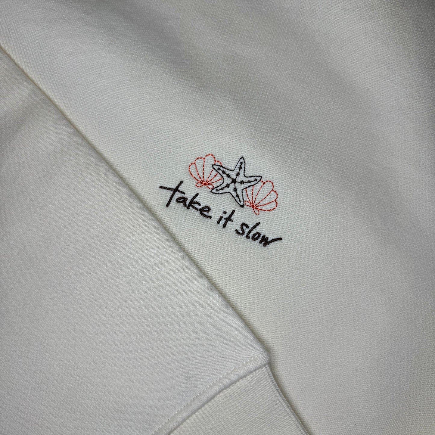take it slow - embroidered turtle crew